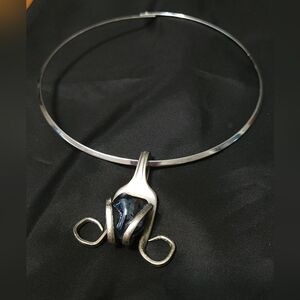 Handmade Silver Fork Pendant with collar. Preloved.
